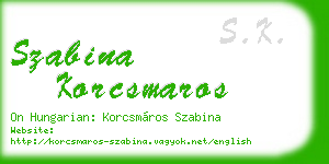 szabina korcsmaros business card